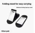 Small foldable aluminium laptop stand bracket with 3M adhesive pads