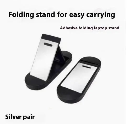 Small foldable aluminium laptop stand bracket with 3M adhesive pads