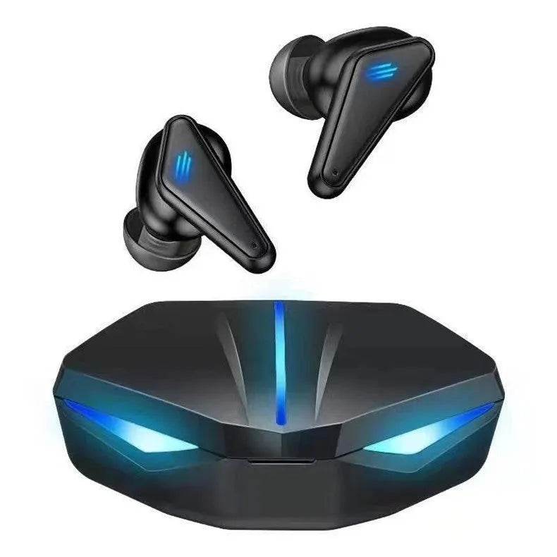 X15 wireless in-ear Bluetooth gaming headset with charging case, shown in available colour options.