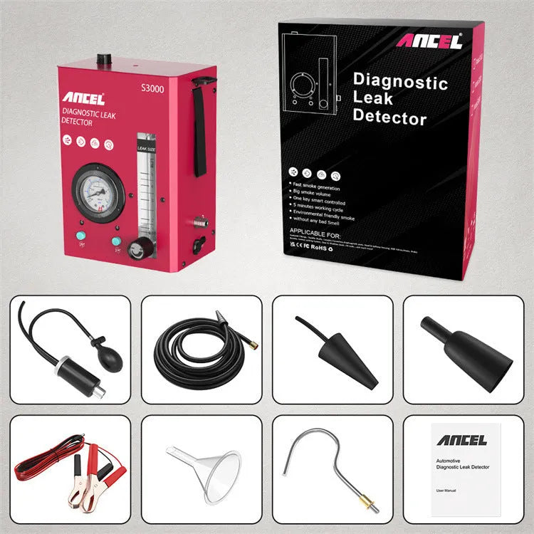 S3000 model car smoke detector vacuum leak diagnostic tool with 12V power supply