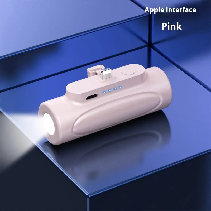 Black Creative Power Bank Glare Flashlight showing USB-C port and LED lens, with dimensions 83mm x 27mm x 41mm.