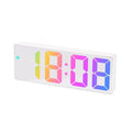 Electronic bedside clock with big screen and font in black plastic shell