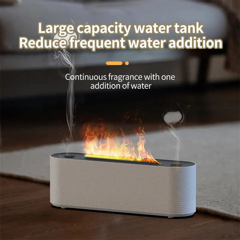 Black Flame Air ultrasonic humidifier with seven-colour LED lights and water vapour mist