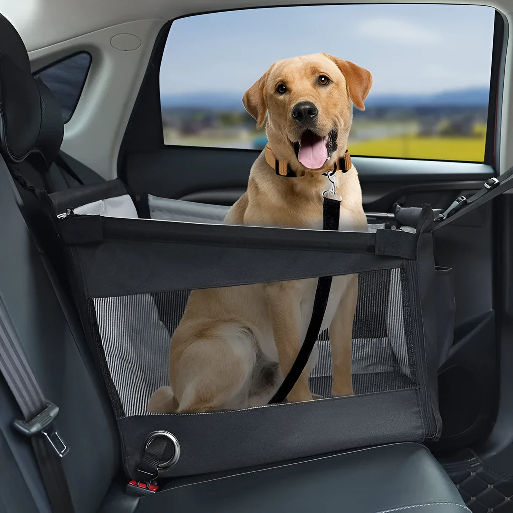 Oxford cloth dog crate in black colour with 49x49x38 cm dimensions and 49cm extension height