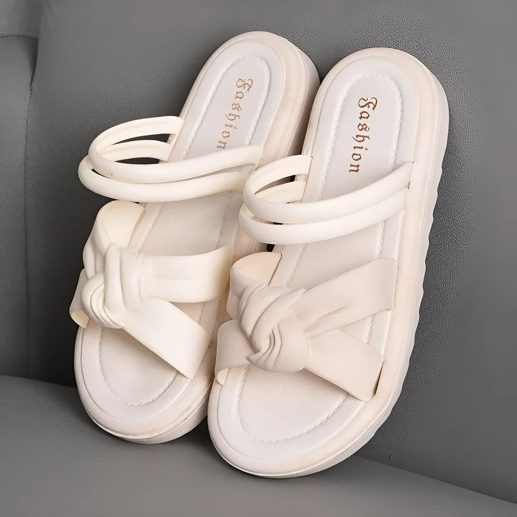 Women's black and white PVC sandals with thick soft back and two-way wear design