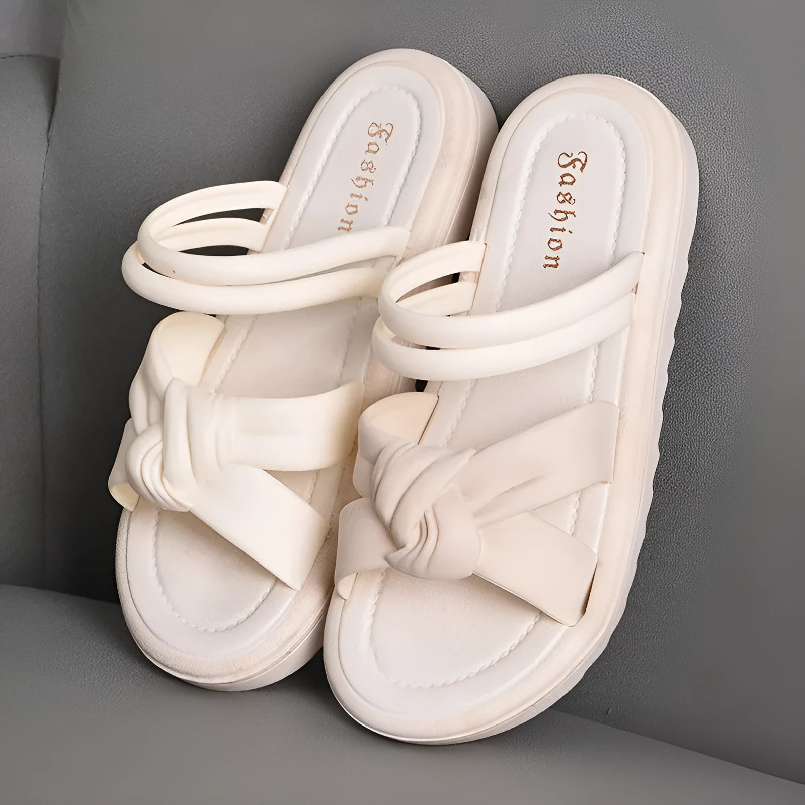 Women's black and white PVC sandals with thick soft back and two-way wear design