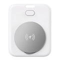 White ABS pet tracking device compatible with Apple products for dog or cat location monitoring
