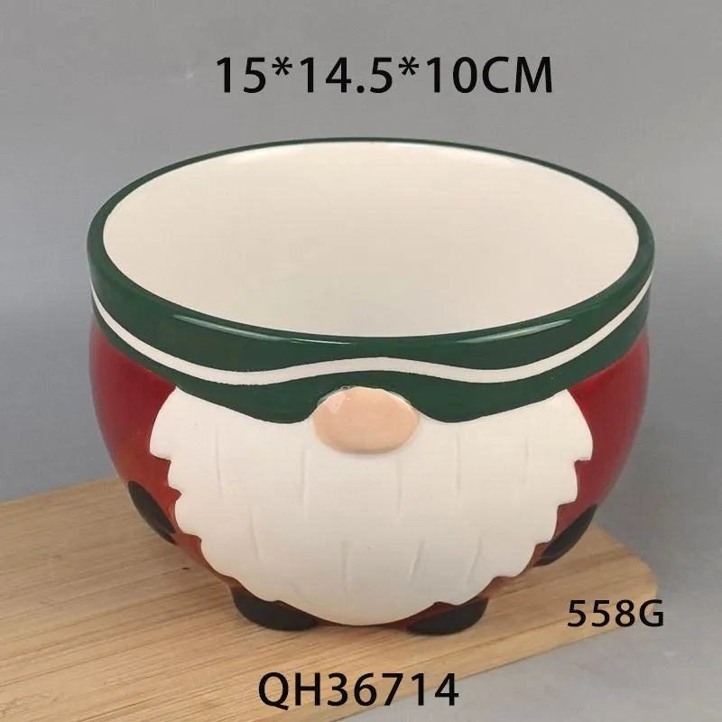 White porcelain ceramic Christmas fruit plate snack tray with modern simplicity design, suitable for holiday gifting