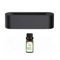 White square DQ709 flame aroma diffuser humidifier with glowing orange flame effect and water mist.