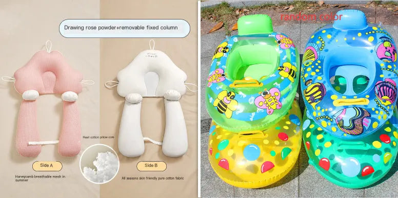 U-shaped baby head shaping pillow in pure cotton fabric with pearl cotton filler.