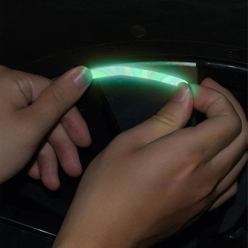 Blue luminous car reflective strip sticker on vehicle body 9cm width self-adhesive