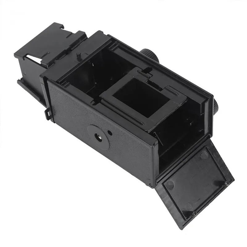 DIY dual lens combination film camera with plastic body in black