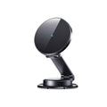 Black wireless charging car phone holder with zinc alloy bracket and universal phone clip