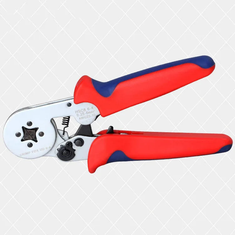 Tubular terminal crimping tool with 0.25-10mm² capacity, tool steel head, 175mm length, on a plain background