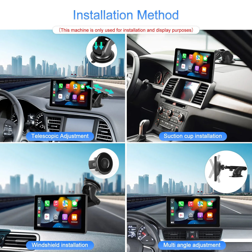 11.3 inch Android car display touchscreen with wireless CarPlay and Android Auto on dashboard