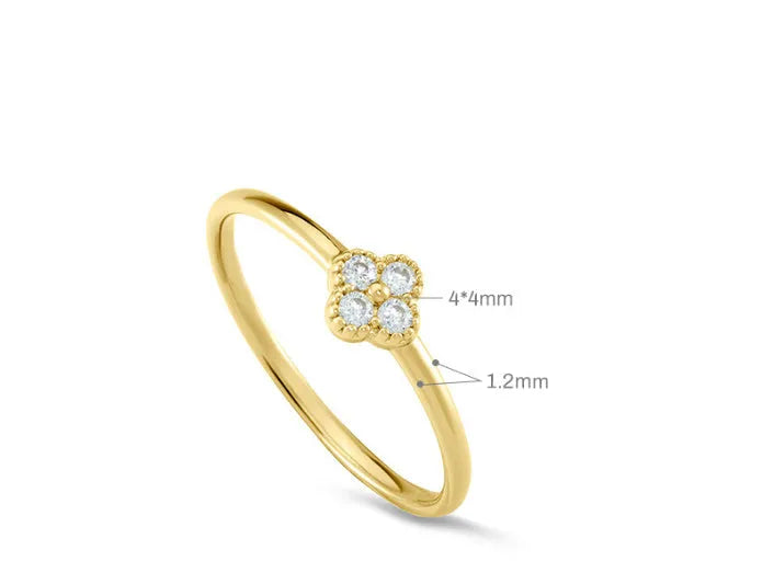 Simple silver ring for women with gold turquoise or white diamond accent, sizes 6 to 8