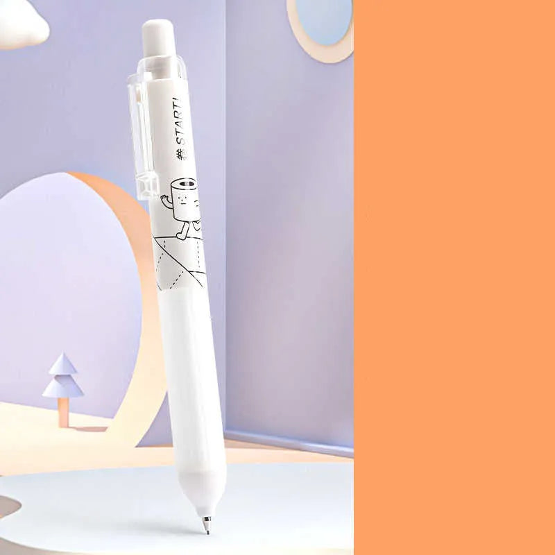 Black and white 0.5mm mechanical pencils with a soft cloud grip on the holder.