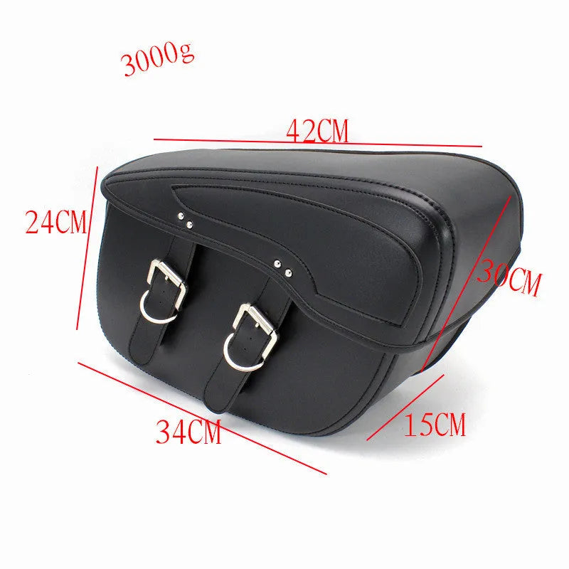 Retro wind motorcycle saddle bag in PU leather with side box mounting