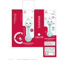 Baby musical rattle stick chewable teether toy in light blue, mint green, orange, or pink.