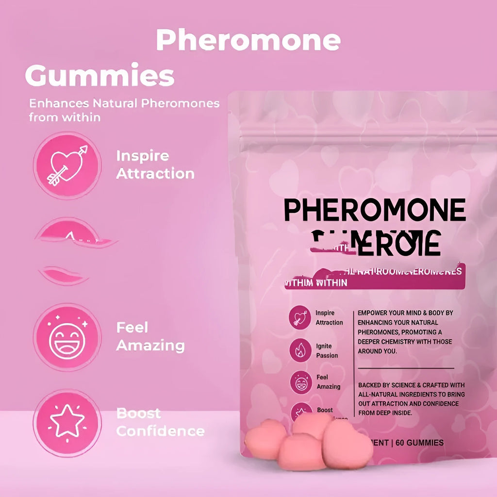 60 edible pheromone gummy tablets in resealable packaging for household insect control