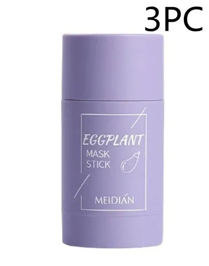 Green tea and eggplant solid cleansing mask sticks in stick format for oily skin care