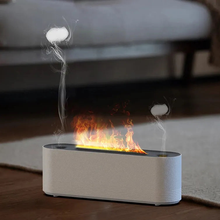 Black Flame Air ultrasonic humidifier with seven-colour LED lights and water vapour mist