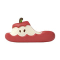 Cartoon fruit design EVA parent-child sandals for couples in light blue, green, pink, black, and red colours