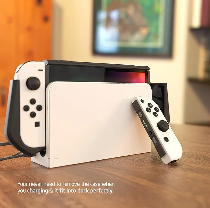 Soft TPU protective case for Nintendo Switch OLED 2021 console in various colours.