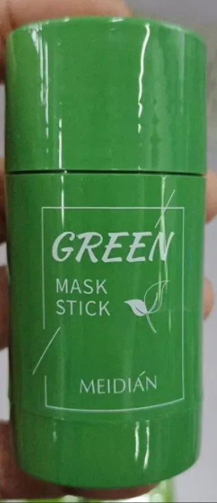 Green tea and eggplant solid cleansing mask sticks in stick format for oily skin care
