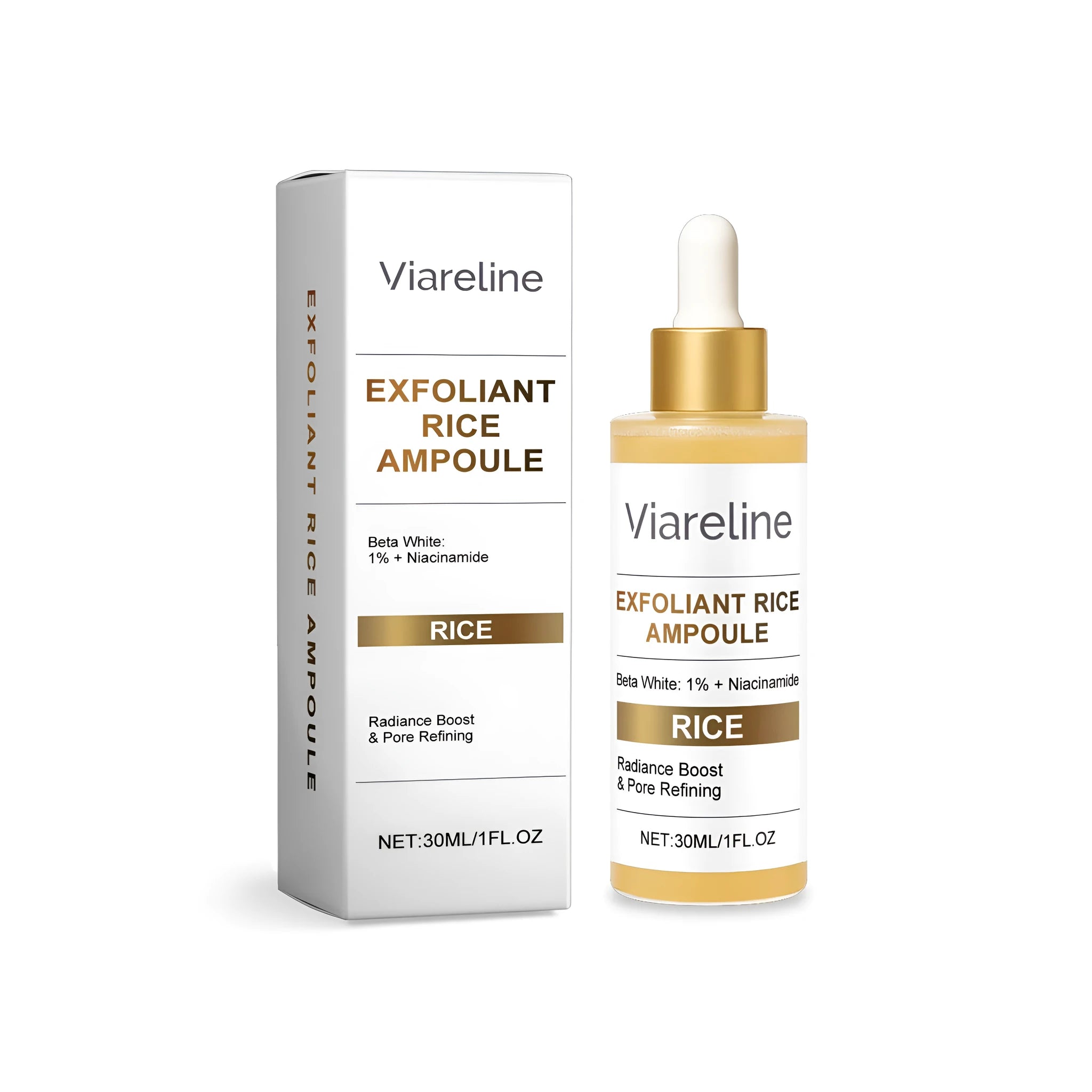30ml bottle of exfoliating rice liquid moisturiser for wrinkle relief and skin hydration