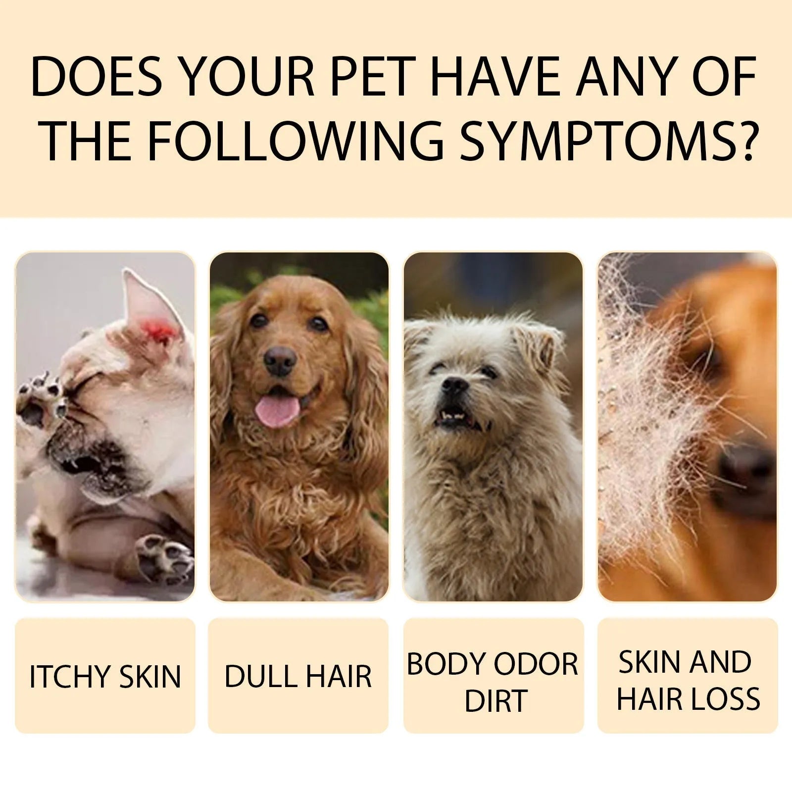 Mild pet shampoo bottle for cats and dogs in 100ml or 300ml sizes