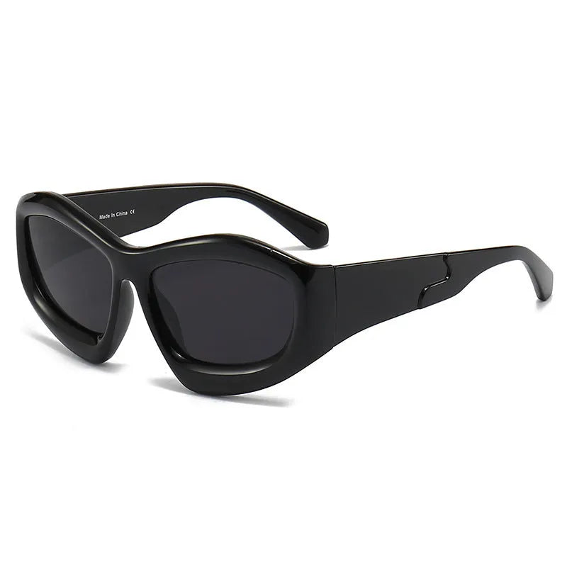 Concave shape sunglasses with bubble lens element in multiple colour options for outdoor sun protection