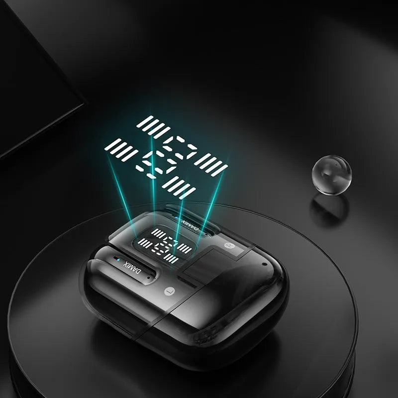 DX16 Couple Bluetooth Headset in Black with digital display and in-ear design