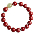 Purple gold sand cinnabar Hetian jade bracelet with geometric ellipse beads in 6mm, 8mm, or 10mm sizes.