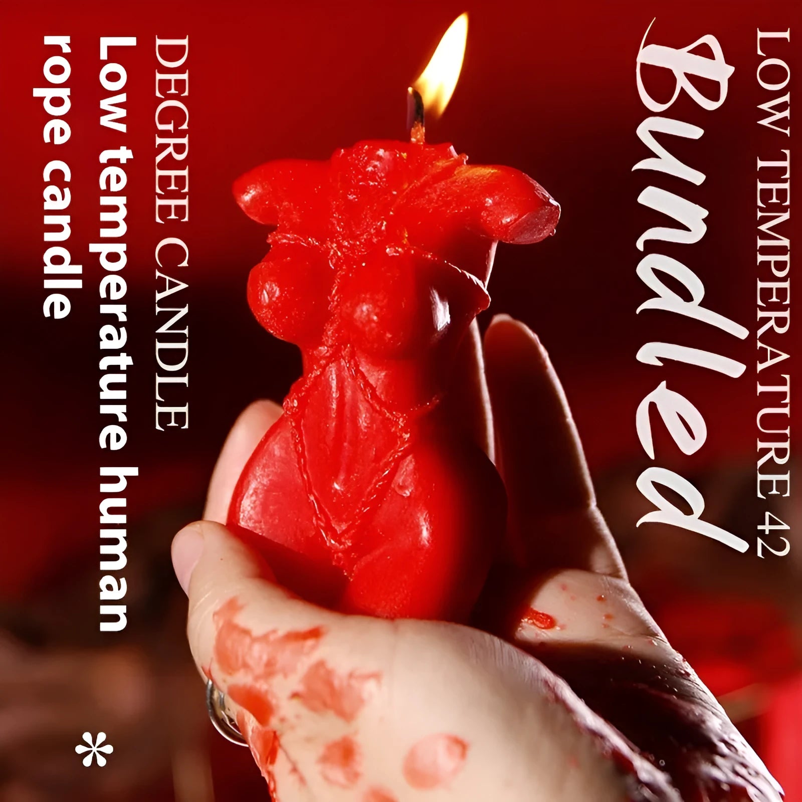 Low temperature soy wax candle for massage in rose red, spring pink, and lilac purple colours.