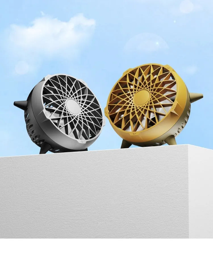 Intelligent induction fan without button design, USB powered, brushless motor, ambient light, 162x162x103mm, Force Yellow colour