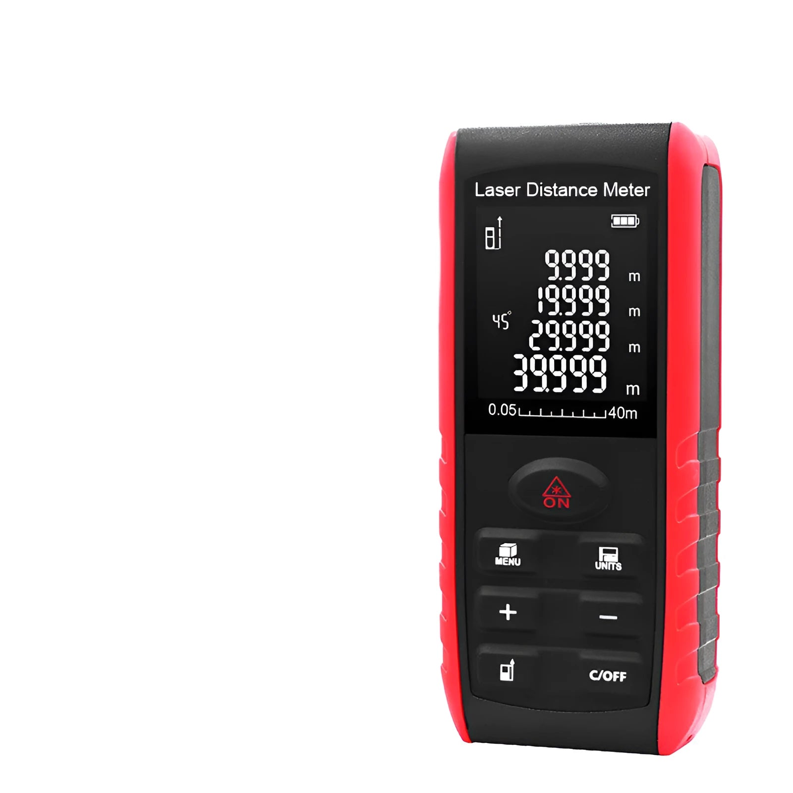 E40M hand-held laser range finder with compact ABS construction for decoration project measurements