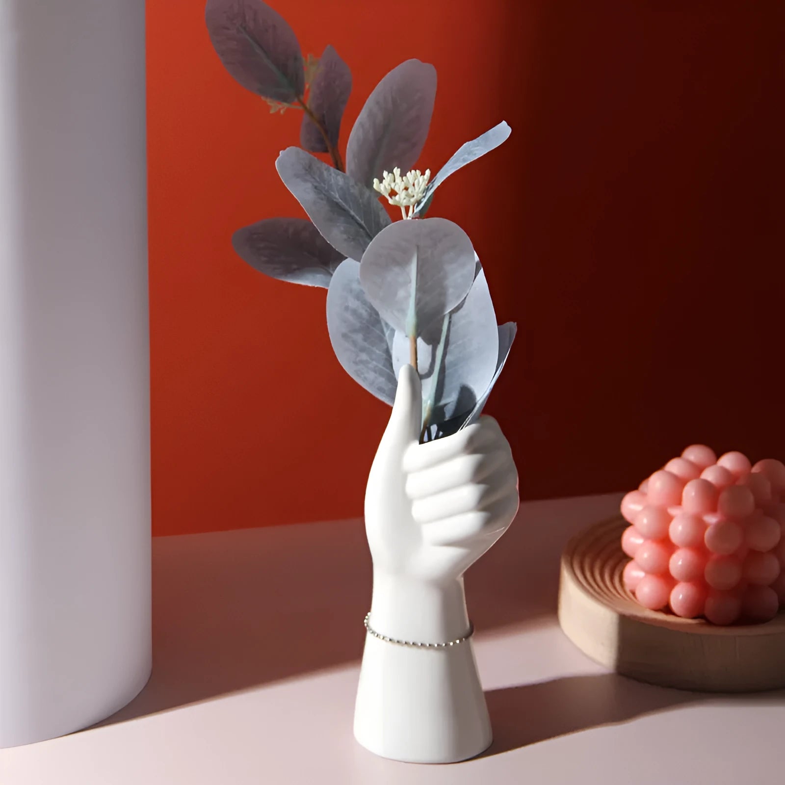 Porcelain human body vase figurine, colour glaze finish, bright fibre optic small girl style, 19cm height