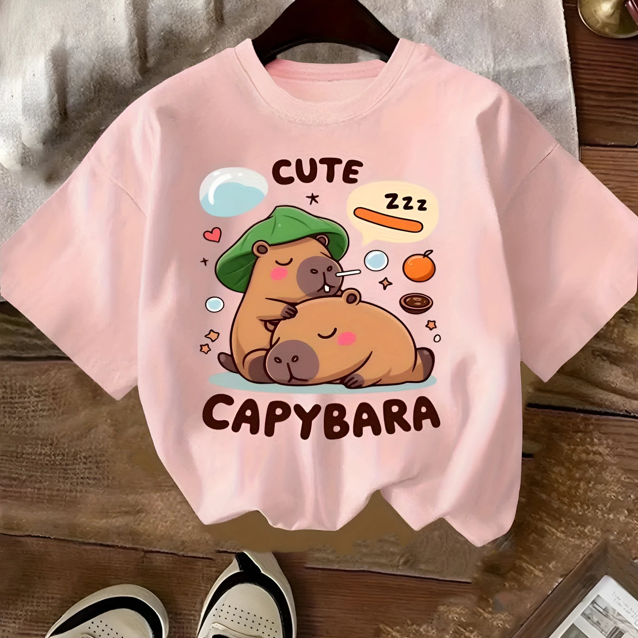 Children's cotton round neck short sleeve T-shirt in sports style, three colour options