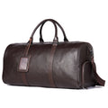 Men's black leather excursion bag with single strap, large capacity below 20L