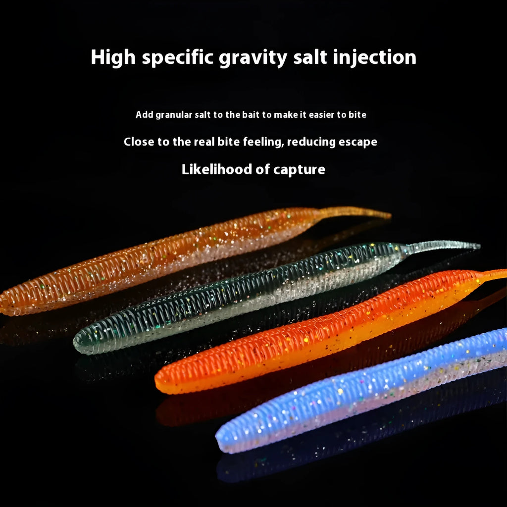 Lure noodle worm soft bait lead-free – 7cm and 10cm artificial mealworm fishing bait in multiple colours
