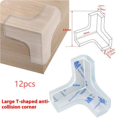 Baby silicone protective pad L-shaped thickening anti-collision table corner cover set of 12 pieces