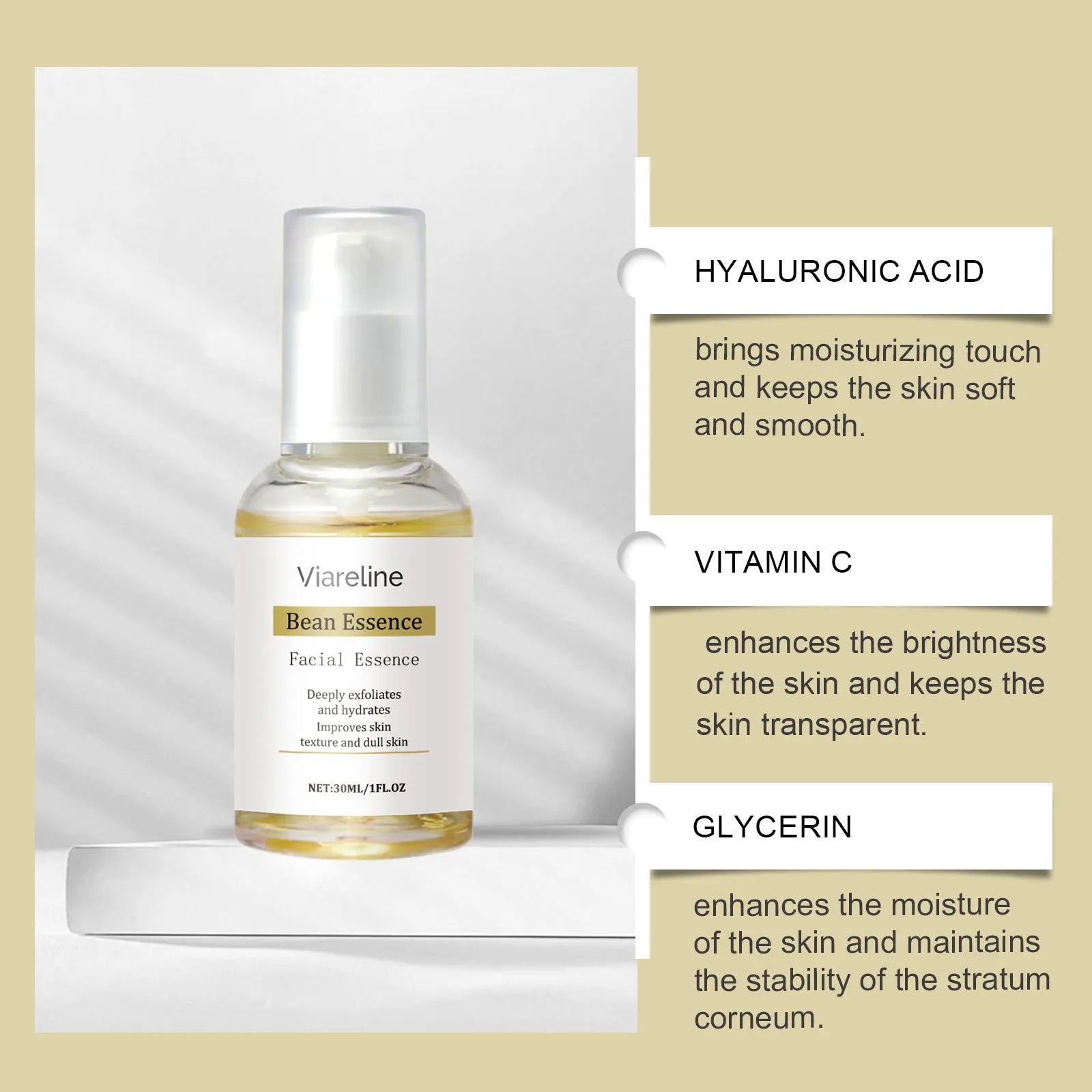 30ml bottle of daily shin moisturiser essence with hyaluronic acid and vitamin C