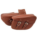 Retro wind motorcycle saddle bag in PU leather with side box mounting