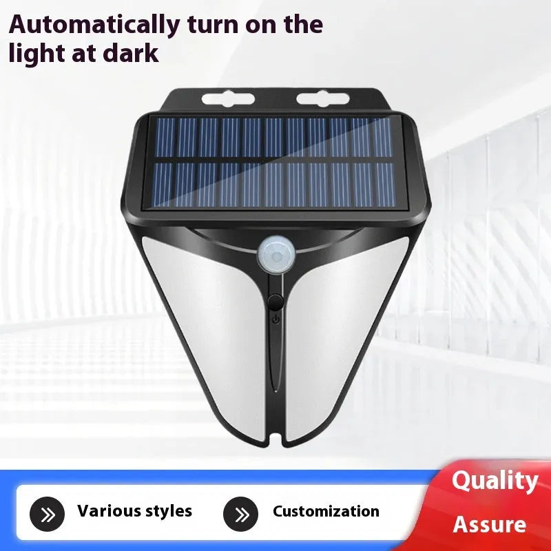Heart-shaped binocular solar wall lamp with motion sensor for outdoor courtyard lighting