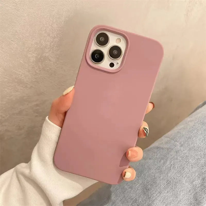 All-inclusive liquid silicone phone case for Apple iPhone 13-16 series in frosted finish