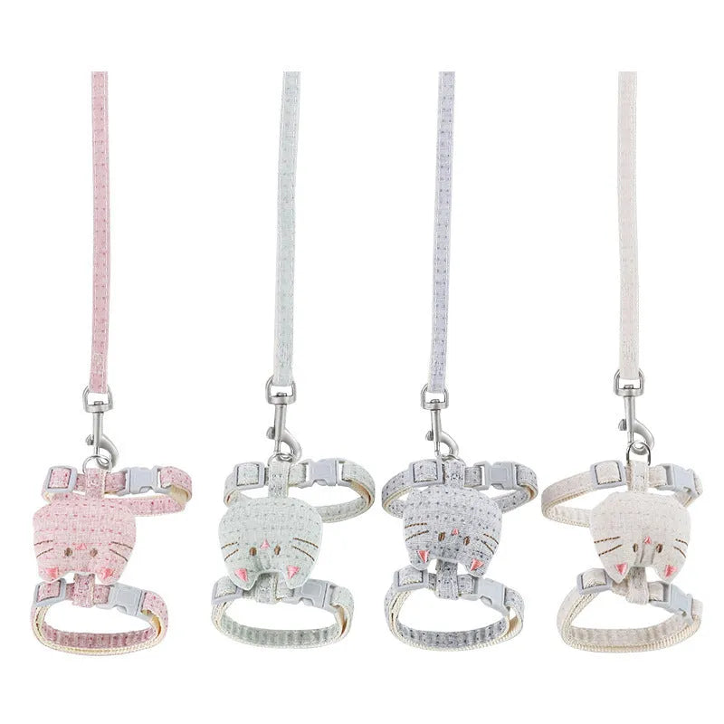 T-shaped cat pull rope toy with drawstring in pink colour for interactive play