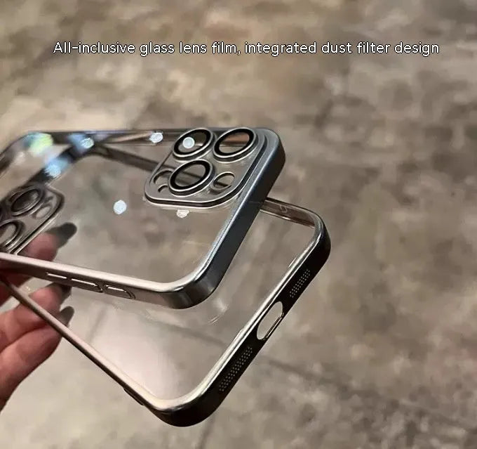 PC electroplated frosted edge phone case for iPhone in original machine grey with all-inclusive protection