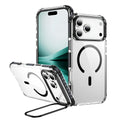 Transparent magnetic iPhone 16 Pro case with airbag cushioning in six colour options
