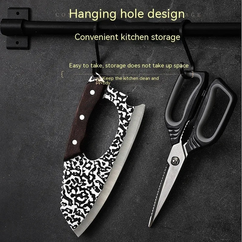 Labor-saving forged kitchen knife in 4 chromium steel with comfortable handle for vegetable preparation